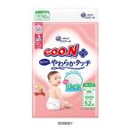 ショッピンググーン (送料無料)(まとめ買い・ケース販売)グーンプラス おむつ テープ M　6-11kg（52枚入）敏感肌にやわらかタッチ 男女共用（4個セット）/ 大王製紙（エリエール）