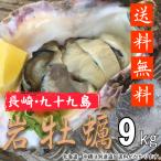 岩牡蠣 殻付き牡蠣 産地直送 長崎県 九十九島産 9kg 大きさ選べます 生食用 送料無料 旬 活 かき 生ガキ 松かき
