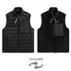 ショッピングタイ TAION（タイオン）　マウンテン リバーシブル ハイネック ライトダウン×ソフトボア ベスト　R002ZLBMT-ブラック×ブラック
