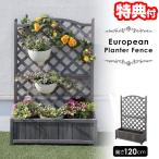 ヨーロピアンプランターフェンス 80×120 木製ラティス付き プランターボックス 幅80cm ラティス プランター 目隠し ラティスフェンス 木製 プランターフェンス