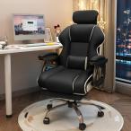社長椅子 ゲーミングチェア デスクチェア 360度回転昇降機能 リクライニングチェア 肉厚座面 事務椅子 ブラック ハイバック 人間工学 在宅ワーク 勉強 仕事