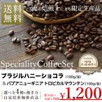コーヒー豆 珈琲豆 200g 飲み比べ お試し セット ブラジルハニーショコラ 100g パプアニューギニア トロピカルマウンテン 100g スペシャルティ コーヒー