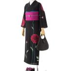 ゆかた　レディース　撫松庵の創作　着てみてわかるゆかた　ダリア（黒）