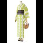 ショッピングゆかた ゆかた　レディース　撫松庵のゆかた　桜と梅（キミドリ）