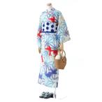 ゆかた　レディース　撫松庵のゆかた　麻の葉金魚（オフシロ）