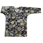 鯉口シャツ 金彩唐獅子牡丹と桜吹雪(黒)　大人鯉口シャツ単品 男女兼用 義若オリジナル