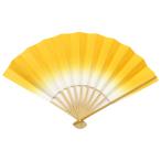 扇子（せんす）　ぼかし（黄）　長さ２７．５ｃｍ　表裏同じ