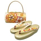  zori сумка комплект запад . тканый натуральный шелк obi земля [ Sakura * Gold ] zori F размер женский . оборудование для формальный 