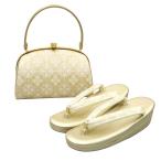  zori сумка комплект Kyoto запад . тканый натуральный шелк obi земля [.. узор * Gold ] zori F размер женский . оборудование для формальный 