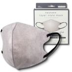 富士 3Dマスク ツートンカラー 耳が痛くなりにくい 立体マスク レイヤースタイル 30枚入 不織布 ふつうサイズ アッシュグレー