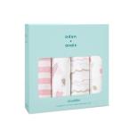 aden&anais  スワドル4枚パック heart breaker 2046 エイデンアンドアネイ 出産祝い プレゼント ギフト ハート ?