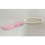 数珠女性用片手数珠淡水パール正絹房全宗派対応桐箱・数珠袋付日本製送料無料数珠袋付