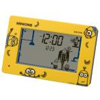 リズム時計　ミニオン　デジタル目覚まし置時計　ミニオンが声で起こしてくれる　液晶の中のミニオンがしゃべって動く　8RDA82ME33　 1個　在庫限り