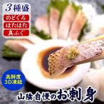 炙りのどぐろ、炙りフグ、ハタハタ　山陰のお刺身用魚３点セット（冷凍）解凍して切るだけ（ノドグロ、赤睦、はたはた、ふぐ、てっさ、さしみ、手巻き）父の日に