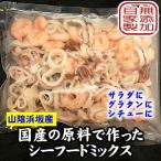 完全国産エビとイカのシーフードミックス(ボイル済)(冷凍)約350g 国産(山陰浜坂産)(添加物未使用・無添加)(あまえび、イカ、烏賊)