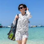 水着 レディース 体型カバー上下 セット3点水着 ぽっちゃり ラッシュガード UVカットママ水着大きいサイズ 着やせ ぽっちゃり スポーツ 海水浴