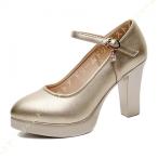 厚底 パンプス ハイヒール レディース 太めヒール ストラップ 結婚式 プラットフォーム ラウンドトゥ コスプレ 通勤 通学 レディースシューズ 軽量