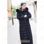ダウンコート 90%ダウン 超ロング Aライン 大きいサイズ 5L 4XL 黒 帽子付き ファー付き ベルド付き ベンチコート レディース 防寒性抜群 ロングコート
