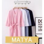 メンズ バスローブ 綿100 薄手 ミモレ丈 ホテル レディース ワッフル バスローブ ロング丈 男女兼用 ナイトガウン