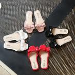 子供服　女の子　靴　シューズ　サンダル リボンミュールサンダル 海外ブランド
