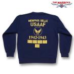 ショッピングエアフォース THE MAVERICKS ブランド ミリタリー トレーナー メンズ 長袖 10oz 厚手 裏起毛 スウェット 爆弾エアフォース ネイビー 秋冬