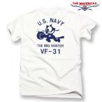 Tシャツ メンズ 半袖 ミリタリー アメカジ 米海軍 黒猫 CAT モデル MAVERICKS ブランド 白 ホワイト