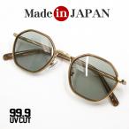 日本製 サングラス 鯖江 職人ハンドメイド ヘキサゴン セル メタル 眼鏡 ゴールド ブラウン