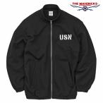 裏パイル スウェット フルジップジャケット ミリタリージャケット THE MAVERICKS ブランド US.NAVY 米海軍 ブラック 黒