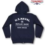 THE MAVERICKS бренд милитари Zip выше тренировочный Parker обратная сторона ворсистый мужской рис военно-морской флот REPAIR BASE темно-синий 