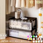 収納ケース 引き出し ワイド カラフルチェスト プラスチック 完成品 1段 2個組 幅60cm おしゃれ ブラック/クリア 送料無料 【メーカー 自社製造 日本製】