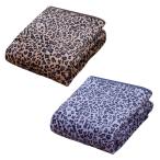 ヒョウ柄 フランネル敷パッド 2色組