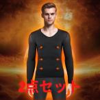 送料無料　2枚セット　加圧シャツ ダイエット 加圧インナー 半袖 トップス メンズ 着圧　トレーニング　ストレッチ　アンダー