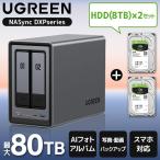 UGREEN DXP2800 NASync NAS 2ベイ + Seagate ST8000DM004 BarraCuda 3.5インチ内蔵ハードディスク (8TB) ×2 ※バルク品 セット