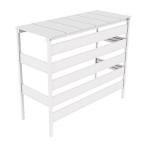 人工木アルミ室外機カバー7型 分割型 ホワイト 旭興進 メーカー直送