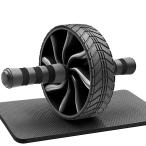 ショッピング腹筋ローラー FEELCAT 腹筋ローラー 1輪 静音 アブローラー スリムトレーナー アブホイール 上半身筋トレ 膝保護マット付き (A- 一輪ブラック