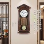壁掛け時計北欧 アンティーク時計 古時計 壁時計おしゃれ 浮き彫り 木の温もりを感じる振り子時計 天然木 柱時計 掛け時計 インテリア 飾り付け 美術品