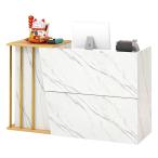 レジカウンター カウンターテーブル 受付カウンター レジ係カウンター 木製スモールフロントデスク(引出し2段)カウンタースーパーフロントデスクスモール