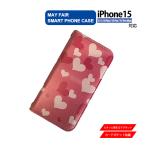 ショッピングiPhone4 iPhone15 Plus Pro ProMax 用 ケース 手帳型 PVC レザー アイフォンケース ハート4 ピンク