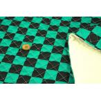 ショッピングキルティング 生地 大特価！ 市松模様 キルティング 生地 チェック チェッカーフラッグ ブロックチェック グリーン×ブラック 【50cm以上10cm単位での販売】