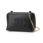 ショッピングクラッチ セリーヌ CELINE ショルダーバッグ CLUTCH ON CHAIN CUIR TRIOMPHE ミニバッグ チェーン付き クラッチバッグ ブラック レディース 10e38-3dr8-38no