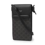 セリーヌ CELINE スマートフォンポーチ TRIOMPHE トリオンフ フォンケース ブラック メンズ 10g33-2cqd-38si