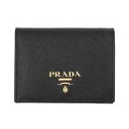 プラダ PRADA 2つ折り財布 小銭入れ付き SAFFIANO METAL ブラック レディース 1mv204-qwa-f0002