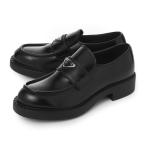 プラダ PRADA ローファー CHOCOLATE BRUSHED LEATHER LOAFERS ブラック メンズ 2de127-055-f0002