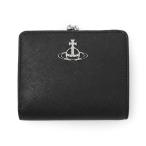 ヴィヴィアンウエストウッド Vivienne Westwood 2つ折り財布 小銭入れ付き SAFFIANO WALLET FR PKT ブラック レディース 5115002yw-l001n-n401-black