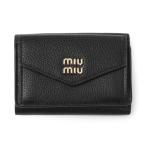 ミュウミュウ miu miu 3つ折り財布 小銭入れ付き ブラック レディース 5mh021-adt7-f0002