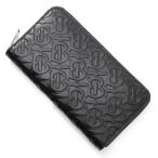 バーバリー BURBERRY ラウンドファスナー 財布 MONOGRAMED LEATHER LG ZIG ZIP AROUND WALLET ブラック メンズ 8017652-black