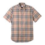 バーバリー BURBERRY 半袖シャツ SHORTSLEEVE CHECK COTTONPOPLIN SHIRT ベージュ メンズ 8020869-archivebeige-ip-chk