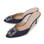 マノロ ブラニク MANOLO BLAHNIK ミュール HANGISIMU PUMPS 大きいサイズあり ブルー レディース hangisimu-fmc-9xx0726-4116-navy