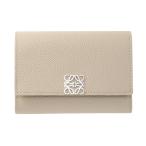 ロエベ LOEWE 3つ折り財布 小銭入れ付き ANAGRAM SMALL VERTICAL WALLET アナグラム バーティカル ウォレット ベージュ レディース c821s33x12-5541