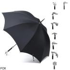 フォックスアンブレラズ FOX UMBRELLAS 傘 GT29 Nickel Finish Animal Head Handle Umbrella メンズ gt29-fox-black